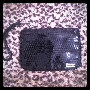 Express black sequence wristlet
